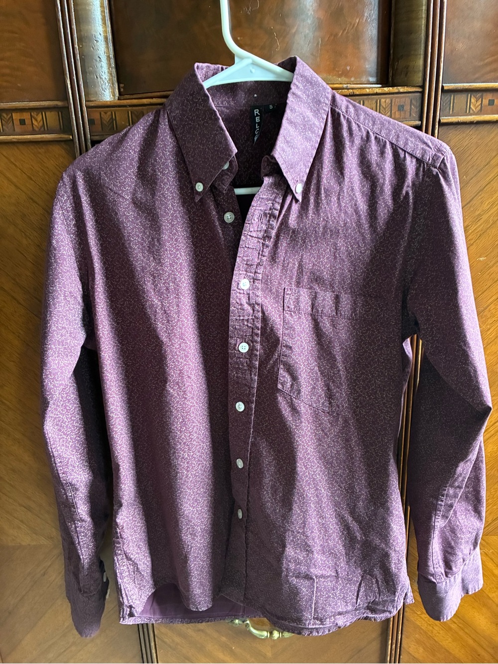 Men's Purple Patterned Button-Down Shirt